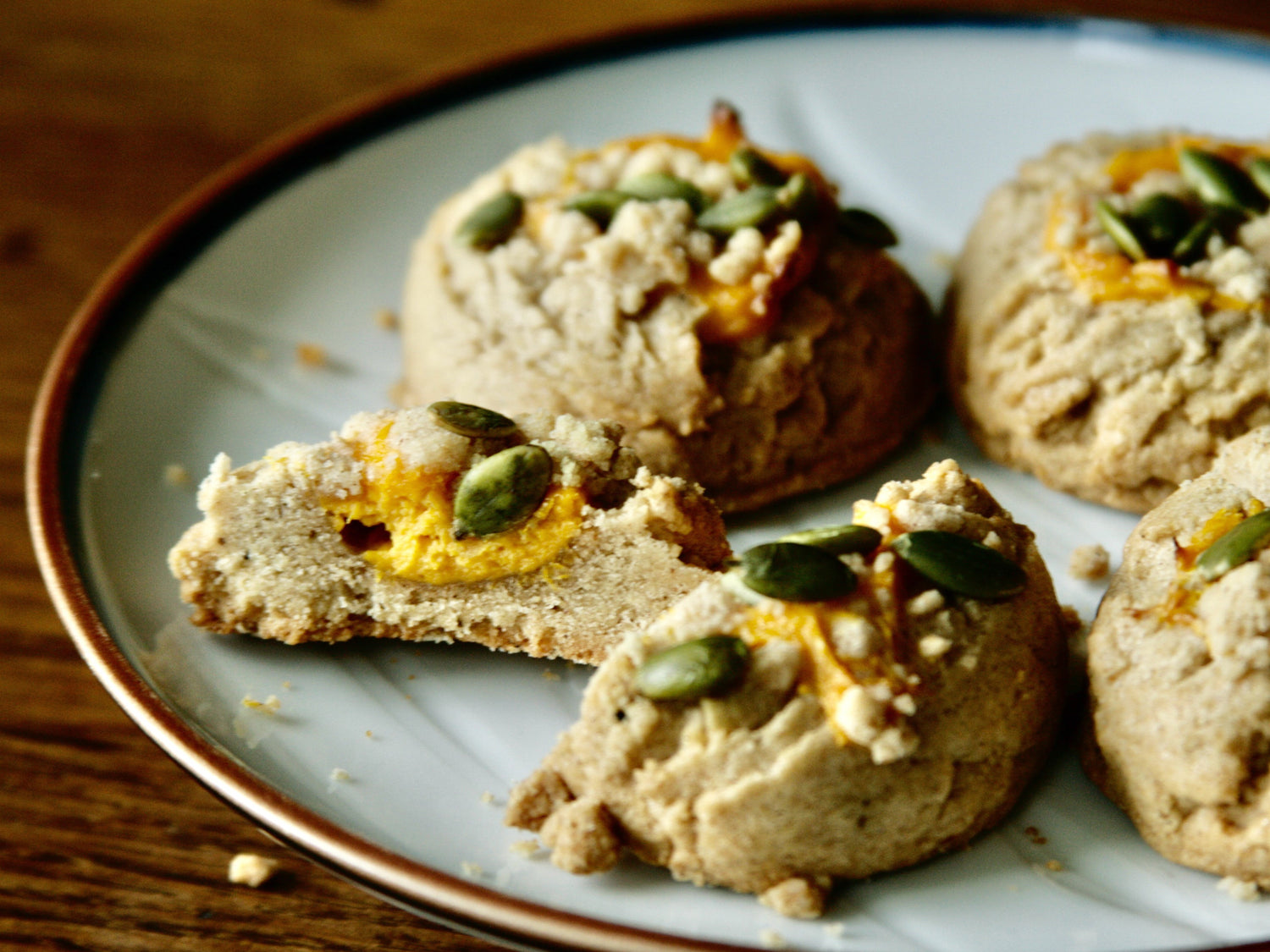 Pumpkin Thumbprint Cookies with Streusel Topping
