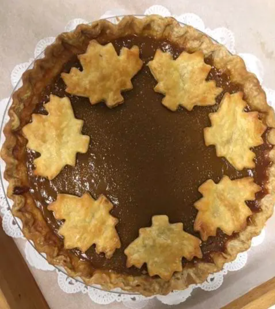 Sherried Pumpkin Pie in Metropolitan Market All-Butter Pie Crust with Sherry-Nutmeg Cream