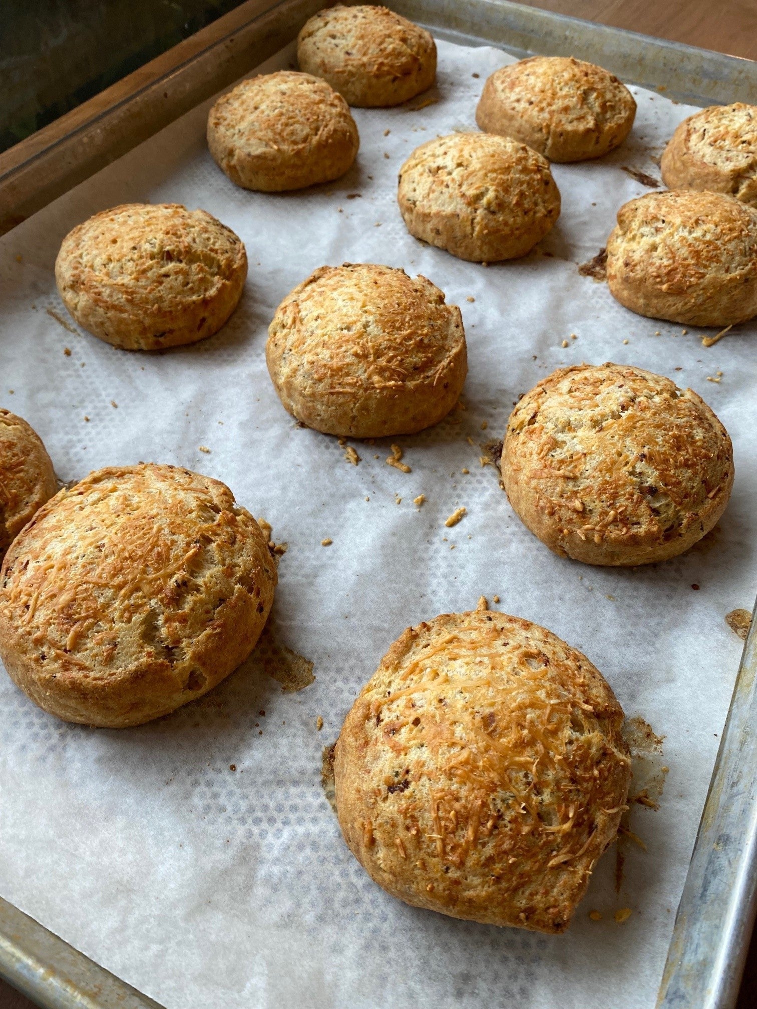 Cream Biscuits with Ham, Parmesan & Fresh Rosemary